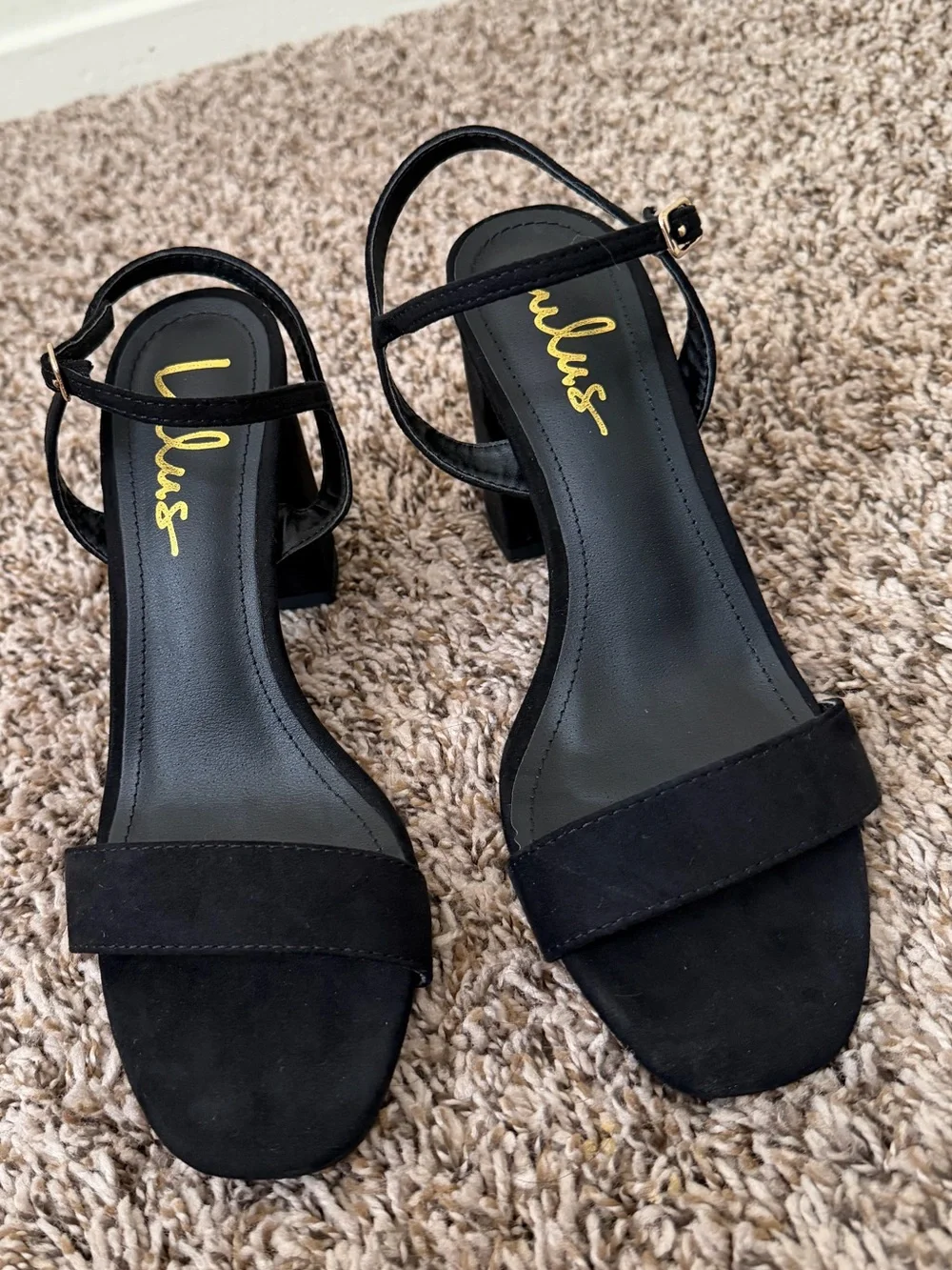 Lulus Arya Black Suede High Heel Sandals